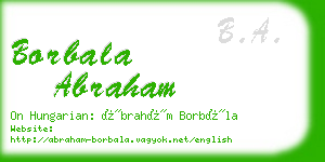 borbala abraham business card